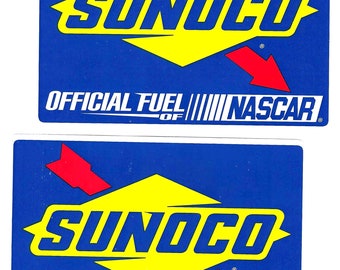 Sunoco Stock Car Racing Decals Stickers Vintage Set of 2