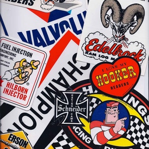 11+ Racing Decal Sticker Grab Bag Vintage Style