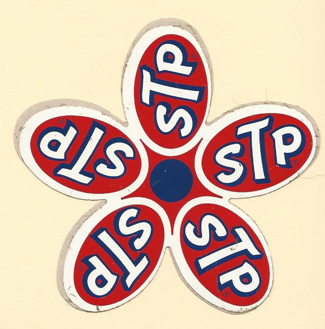 STP Flower Racing Decal Sticker 4 Inches Long Size Vintage 