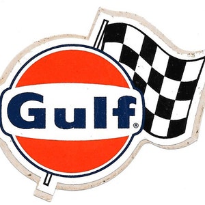 Adesivo In Vinile Gulf Oil &ndash; 18 Cm &ndash; Stile Vintage Per Auto O Officina