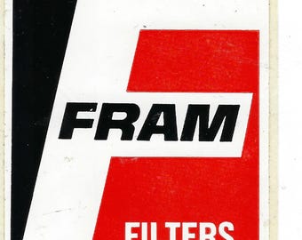 Fram Filters Racing Decal Sticker 3 Inches Long Size Vintage