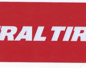 General Tire Racing Decal Sticker Red on White