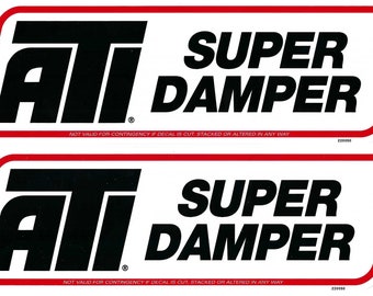 ATI Super Damper Racing Decal Sticker 11 Inches Long Size Set of 2