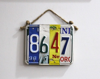 ADDRESS HOUSE NUMBER Home Rustic Typography License Plate Recycled Salvaged Upcycled Reclaimed Wood Unique Sign Steampunk Free Shipping