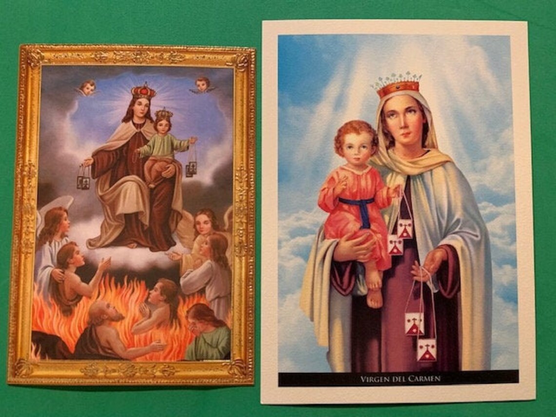 Our Lady of Mount Carmel Holy Card Blessed Virgin Mary | Etsy