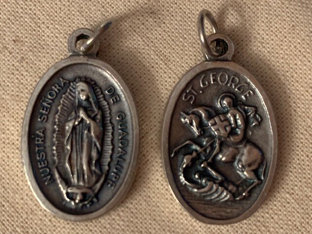 St. George and Nuestra Sra. de Guadalupe medal/charm