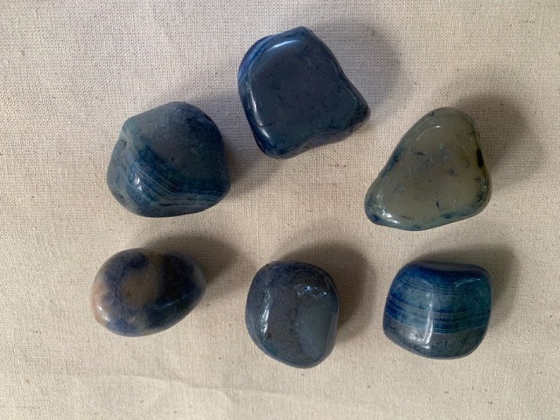 Blue Agate Stone Blue Agate Quartz Piedra Agata Azul Cuarzo Azul Chakra Reiki image 3