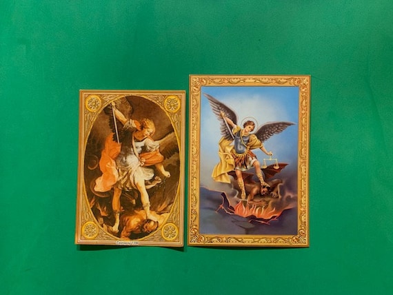 Laminierte Holy Cards Saint Michael – Gebetskarten Set, 5 Stück, 11,1 X 6,7 Cm