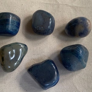 Blue Agate Stone Blue Agate Quartz Piedra Agata Azul Cuarzo Azul Chakra Reiki image 4