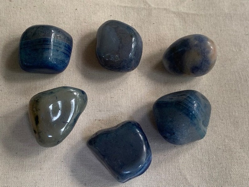 Blue Agate Stone Blue Agate Quartz Piedra Agata Azul Cuarzo Azul Chakra Reiki image 4