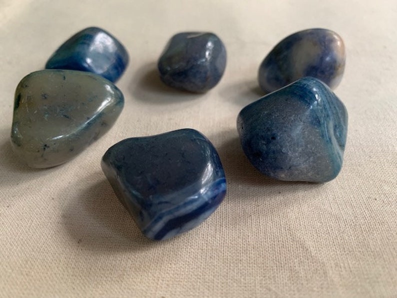 Blue Agate Stone Blue Agate Quartz Piedra Agata Azul Cuarzo Azul Chakra Reiki image 1