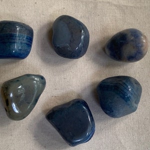 Blue Agate Stone Blue Agate Quartz Piedra Agata Azul Cuarzo Azul Chakra Reiki image 2