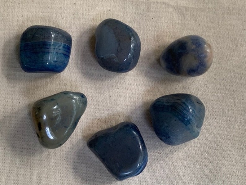 Blue Agate Stone Blue Agate Quartz Piedra Agata Azul Cuarzo Azul Chakra Reiki image 2