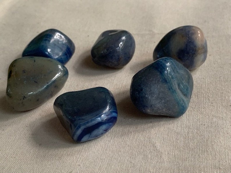 Blue Agate Stone Blue Agate Quartz Piedra Agata Azul Cuarzo Azul Chakra Reiki image 5
