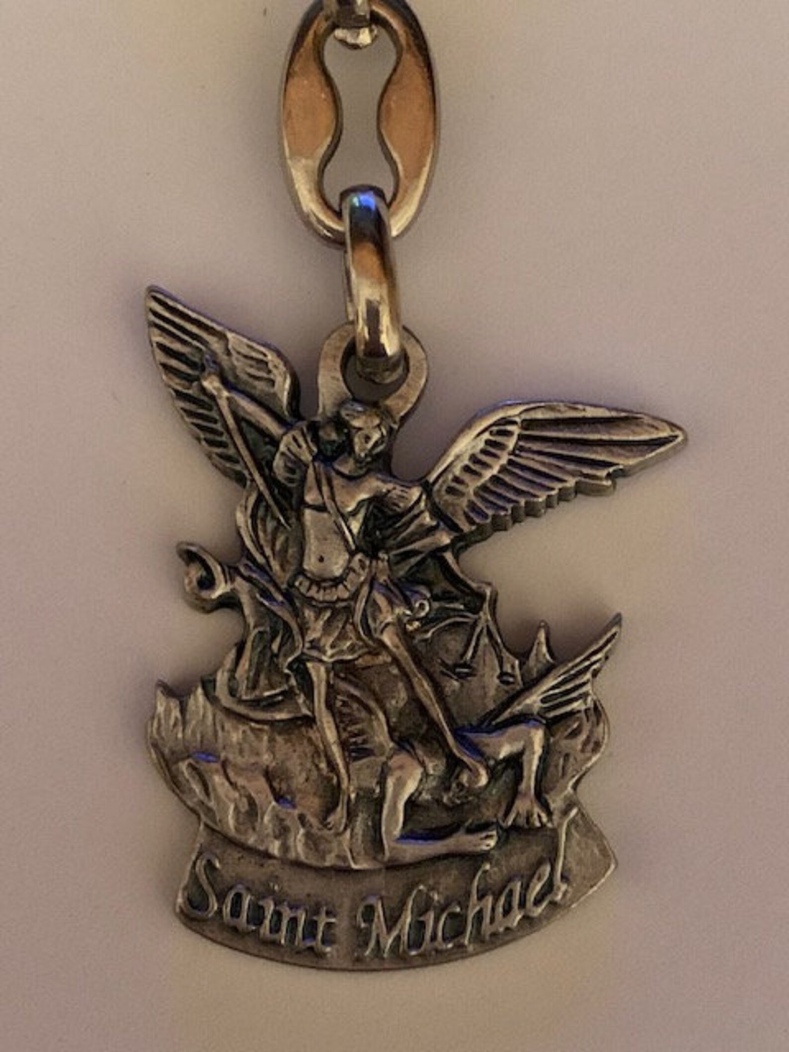 Saint Michael Archangel Keychain Etsy