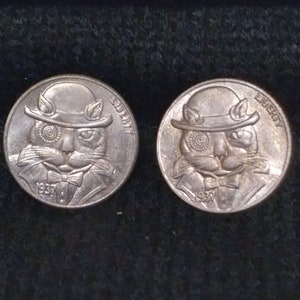 NCL14 Elegant Vintage Coin Nickel tone Cuff links