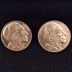 NCL12 Elegant Vintage Coin Nickel tone Cuff links
