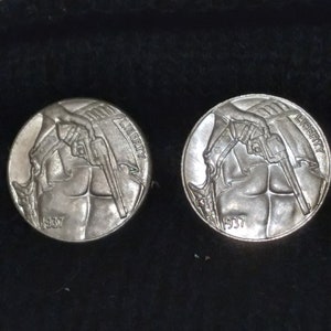 NCL11 Elegant Vintage Coin Nickel tone Cuff links
