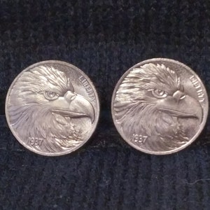 NCL1 Elegant Vintage Coin Nickel tone Cuff links