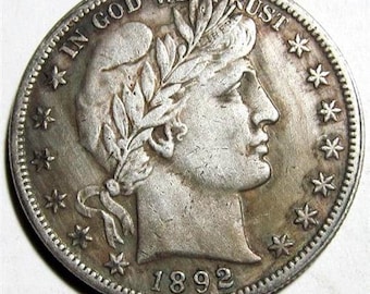 Trick 1892/1893 Two Face Barber Half Dollar Toned Novelty Coin TFC 11