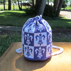 Crocheted Fleur-de-Lis Purse Bag Pattern PDF Download