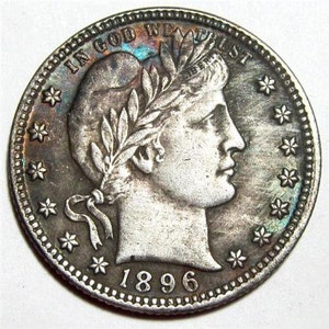 Trick 1896/1897 Two Face Barber Quarter Toned Novelty Coin TFC 13