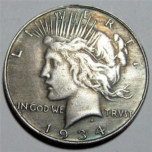 Trick 1924/1934 Two Face Peace Dollar Toned Novelty Coin TFC 6 image 2