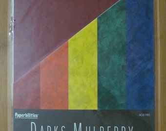 30 Sheets Darks Mulberry Paper 5 Colors New Beautiful Craft Paper