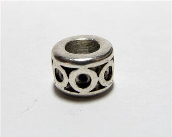 10 Metal Dread Beads with 5mm Center Drilled Holes LF8223Y