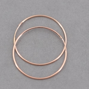 Roségold Creolen, rosè gold filled Creolen, hoops, gold fill rings, trend Schmuck, Minimalistisch, Ohrreifen, Kreolen Bild 1