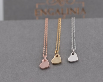 Gold plated heart pendant necklace, heart pendant necklace, heart pendant, gift for her, delicate necklace with heart, delicate chain