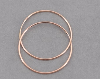 Pendientes de aro de oro rosa, pendientes de aro rellenos de oro rosa, aros, anillos de relleno de oro, joyería de tendencia, minimalista, pendientes, pendientes de aro