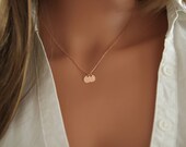Necklace, Rose gold, name chain, Rose Gold Necklace, Platelets, disk, Necklace, Engraving, Initials, Bridesmaid gift, Fine Necklace