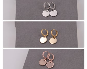 Hoepel oorbellen goud, rosé goud, kleine ringen, kleine hoepel oorbellen, plaat sieraden, trend, klein, klein cadeautje