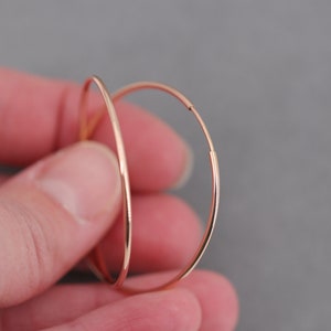 Roségold Creolen, rosè gold filled Creolen, hoops, gold fill rings, trend Schmuck, Minimalistisch, Ohrreifen, Kreolen Bild 4