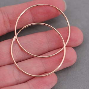 Roségold Creolen, rosè gold filled Creolen, hoops, gold fill rings, trend Schmuck, Minimalistisch, Ohrreifen, Kreolen imagem 3