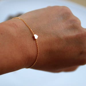 Gold Bracelet, vergoldetes Armband, Herz Bracelet, Armkettchen, Freundschaftsarmband, dünne Kettchen, minimalistisch, Gold Bild 7