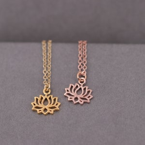 Sterling silver chain, lotus flower, syllable necklace, yoga chain, gift for her, ohm pendant, yoga, fine silver chain, rose gold chain image 7
