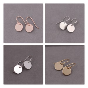 Rose gold earrings, disc earrings, discs, silver, trendy jewelry, small discs, rose gold-plated disc jewelry