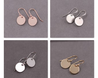 Roségouden oorbellen, schijfoorbellen, schijven, zilver, trendy sieraden, kleine schijven, roségoud vergulde schijfsieraden