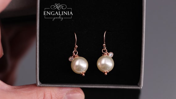 Bridal Jewellery Ohrringe Rose Gold Gold Pearl Brto Etsy