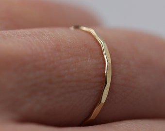 goldfilled Hammered Ring, Ring , Stapelring, 14K goldfilled  Stacking Ring, Band Ring, mini Gold Ring, Verlobungsring