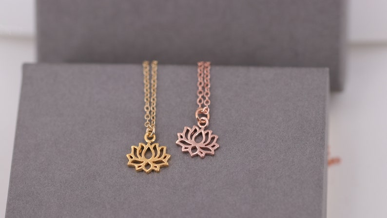 Sterling silver chain, lotus flower, syllable necklace, yoga chain, gift for her, ohm pendant, yoga, fine silver chain, rose gold chain image 6