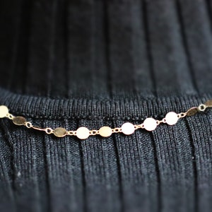 Choker mit Plattchen, Silber Kette, gold Plättchen Chocker, Plättchenkette, Choker, Trend, Schmuck mit Plättchen, Plättchen Choker Bild 9