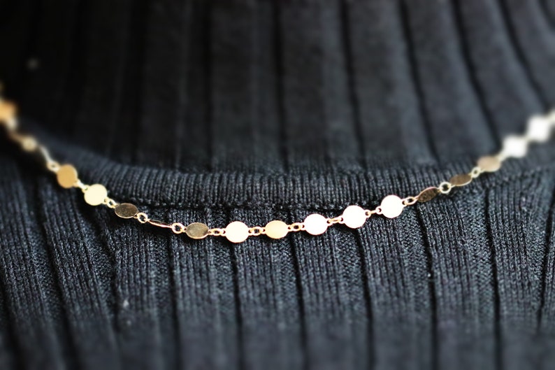 Choker mit Plattchen, Silber Kette, gold Plättchen Chocker, Plättchenkette, Choker, Trend, Schmuck mit Plättchen, Plättchen Choker Bild 9