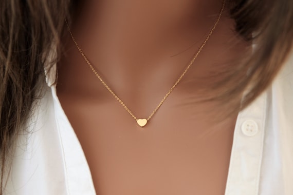 【 】◆THIN CHAIN HEART NECKLACE◆送料無料◆ Necklace With Heart, Thin Gold-plated Chain With Heart