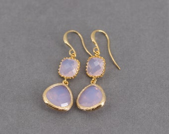 Opal Ohrringe, Gold Ohrringe, Lange Ohrringe, Brautschmuck, Ohrstecker, Opal, Brautohrringe, Hochzeitsschmuck, Muttertag, Kristall Ohrringe