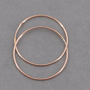 Roségold Creolen, rosè gold filled Creolen, hoops, gold fill rings, trend Schmuck, Minimalistisch, Ohrreifen, Kreolen imagem 2