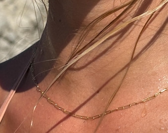 Gold-filled paperclip necklace – delicate paperclip necklace, 41 cm – minimalist necklace – gift for women