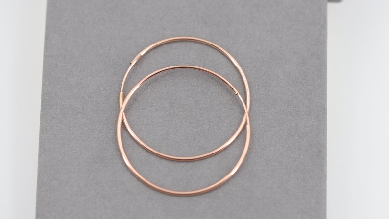 Roségold Creolen, rosè gold filled Creolen, hoops, gold fill rings, trend Schmuck, Minimalistisch, Ohrreifen, Kreolen Bild 1